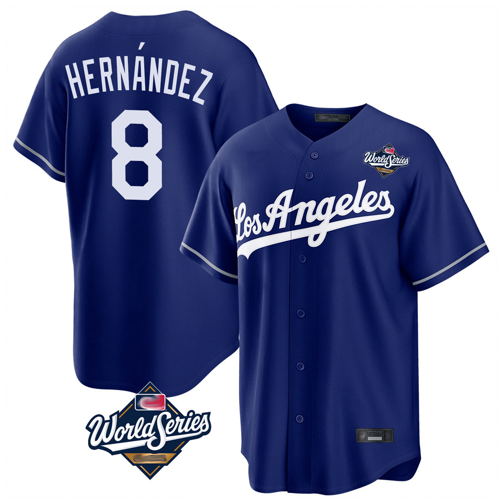 My Store LA.Dodgers #8 Enrique Hern¨¢ndez Player Royal World Series Game Stitched Jerseys