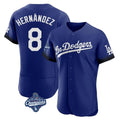 My Store LA.Dodgers #8 Enrique Hern¨¢ndez Player Royal World Series Meet City Connect Elite Home Stitched Jerseys