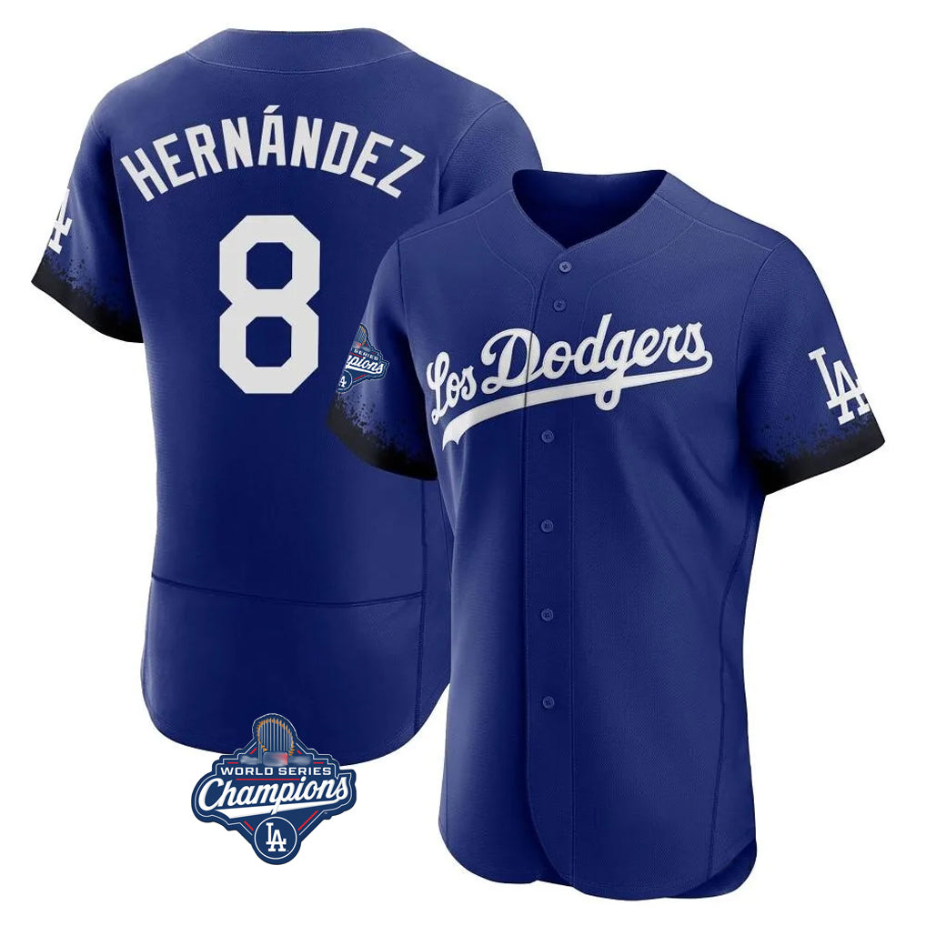 My Store LA.Dodgers #8 Enrique Hern¨¢ndez Player Royal World Series Meet City Connect Elite Home Stitched Jerseys