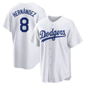 My Store LA.Dodgers #8 Enrique Hern¨¢ndez Player White Game Home Stitched Jerseys