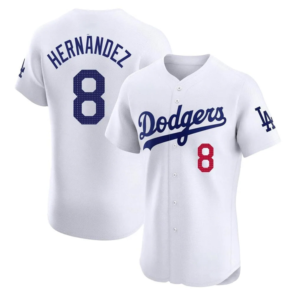My Store LA.Dodgers #8 Enrique Hern¨¢ndez Player White Limited Elite Home Stitched Jerseys