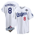My Store LA.Dodgers #8 Enrique Hern¨¢ndez Player White World Series Home Game Stitched Jerseys