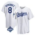 My Store LA.Dodgers #8 Enrique Hern¨¢ndez Player White World Series Meet Game Home Stitched Jerseys
