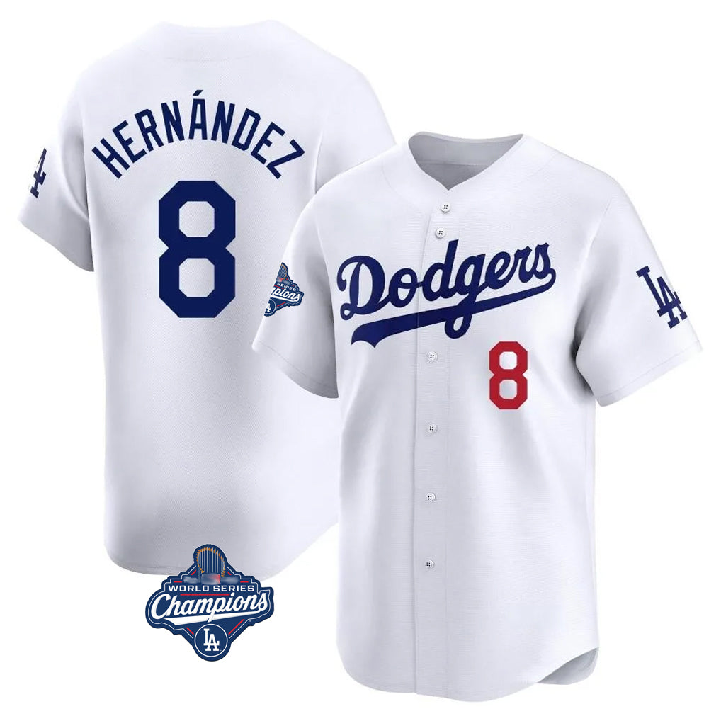 My Store LA.Dodgers #8 Enrique Hern¨¢ndez Player White World Series Meet Limited Home Stitched Jerseys