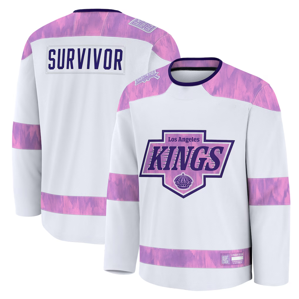 My Store LA.Kings White Hockey Fights Cancer Survivor Practice Jerseys