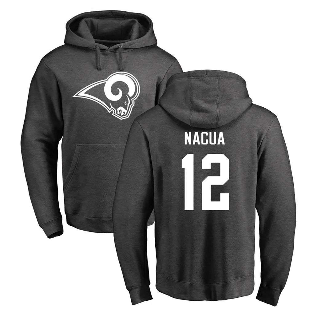 My Store LA.Rams #12 Puka Nacua Player Gray Pullover Hoodie Limited Game Stitched Jerseys