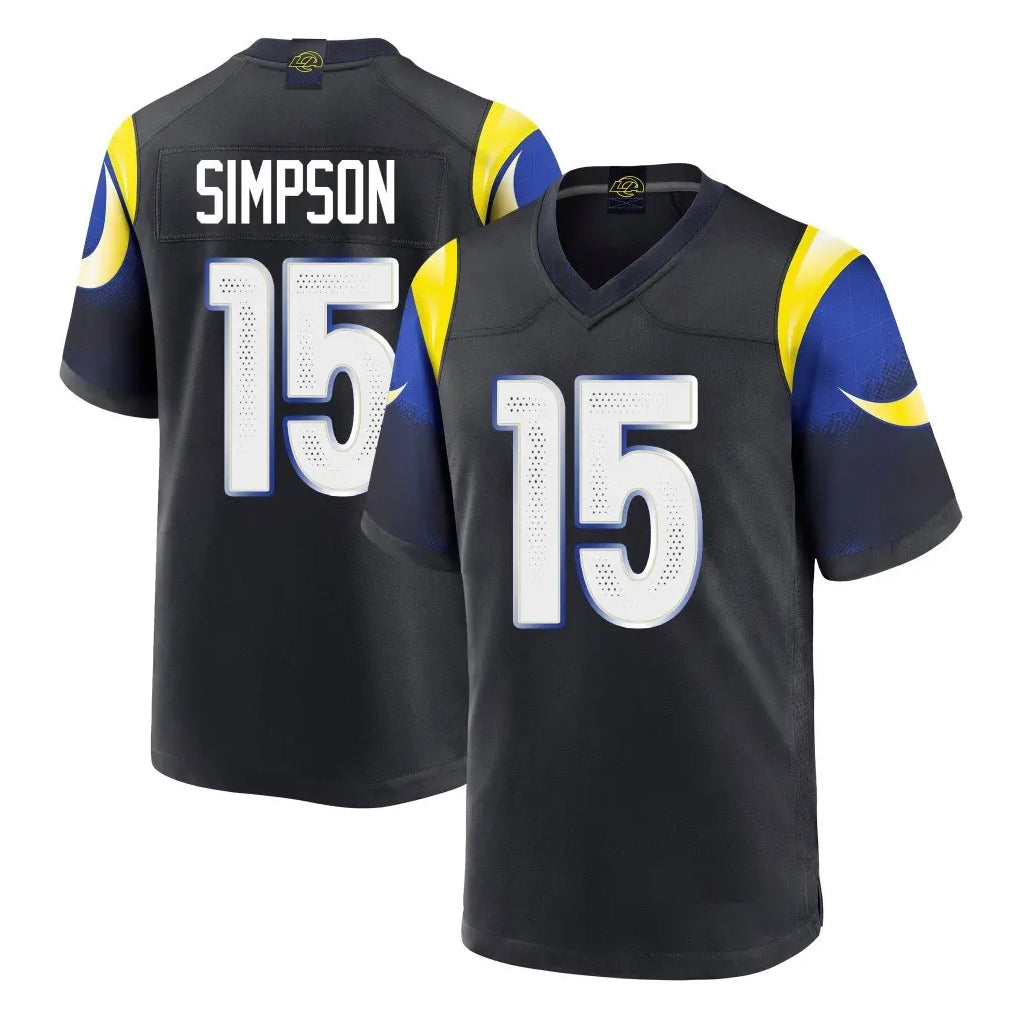 My Store LA.Rams #15 Ty Simpson Player Black Midnight Rivalries Collection Home Game Stitched Jerseys