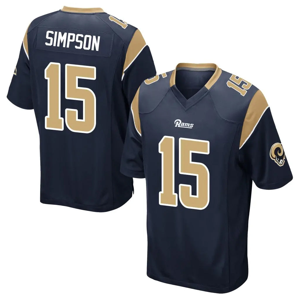 My Store LA.Rams #15 Ty Simpson Player Navy Home Game Stitched Jerseys