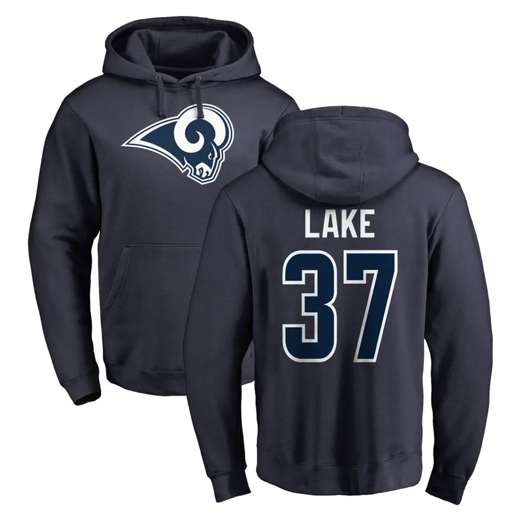 My Store LA.Rams #37 Quentin Lake Player Navy Pullover Hoodie Limited Game Stitched Jerseys