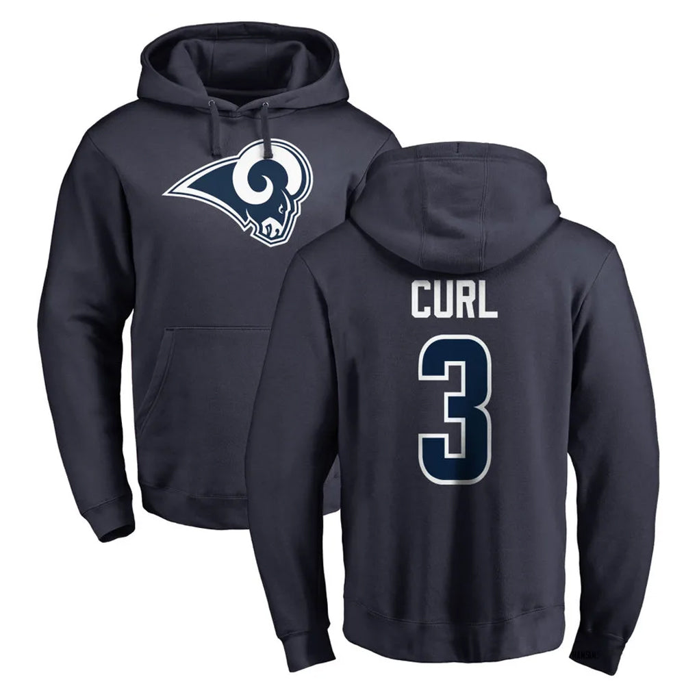 My Store LA.Rams #3 Kam Curl Player Navy Pullover Hoodie Limited Game Stitched Jerseys