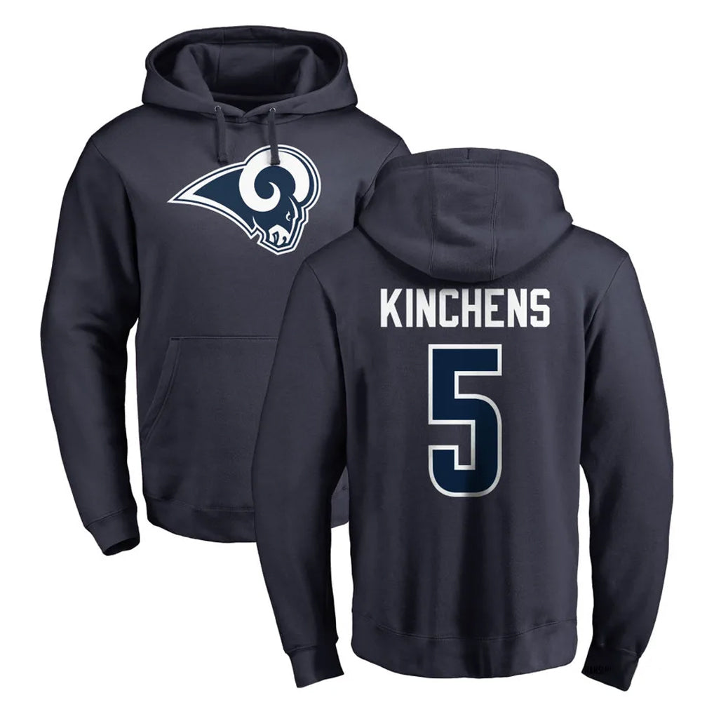 My Store LA.Rams #5 Kamren Kinchens Player Navy Pullover Hoodie Limited Game Stitched Jerseys