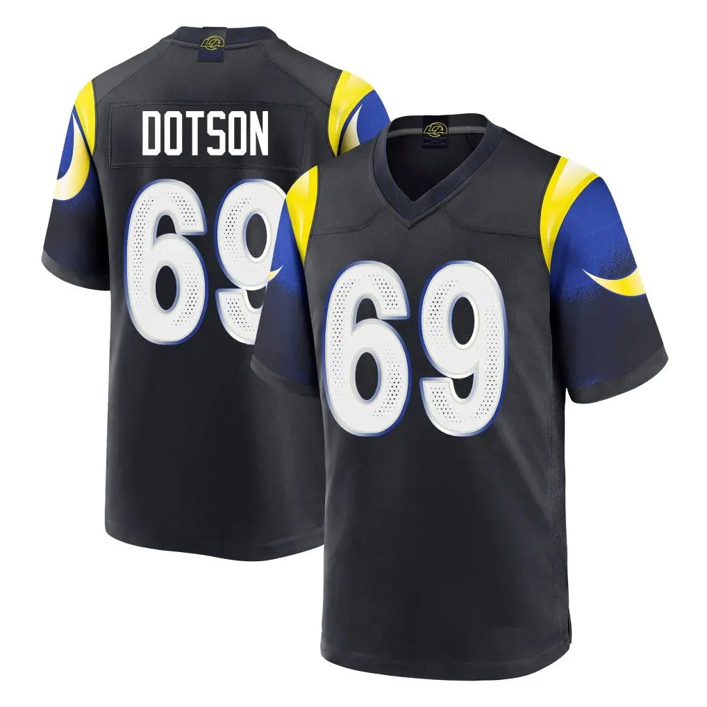 My Store LA.Rams #69 Kevin Dotson Player Black Midnight Rivalries Collection Home Game Stitched Jerseys