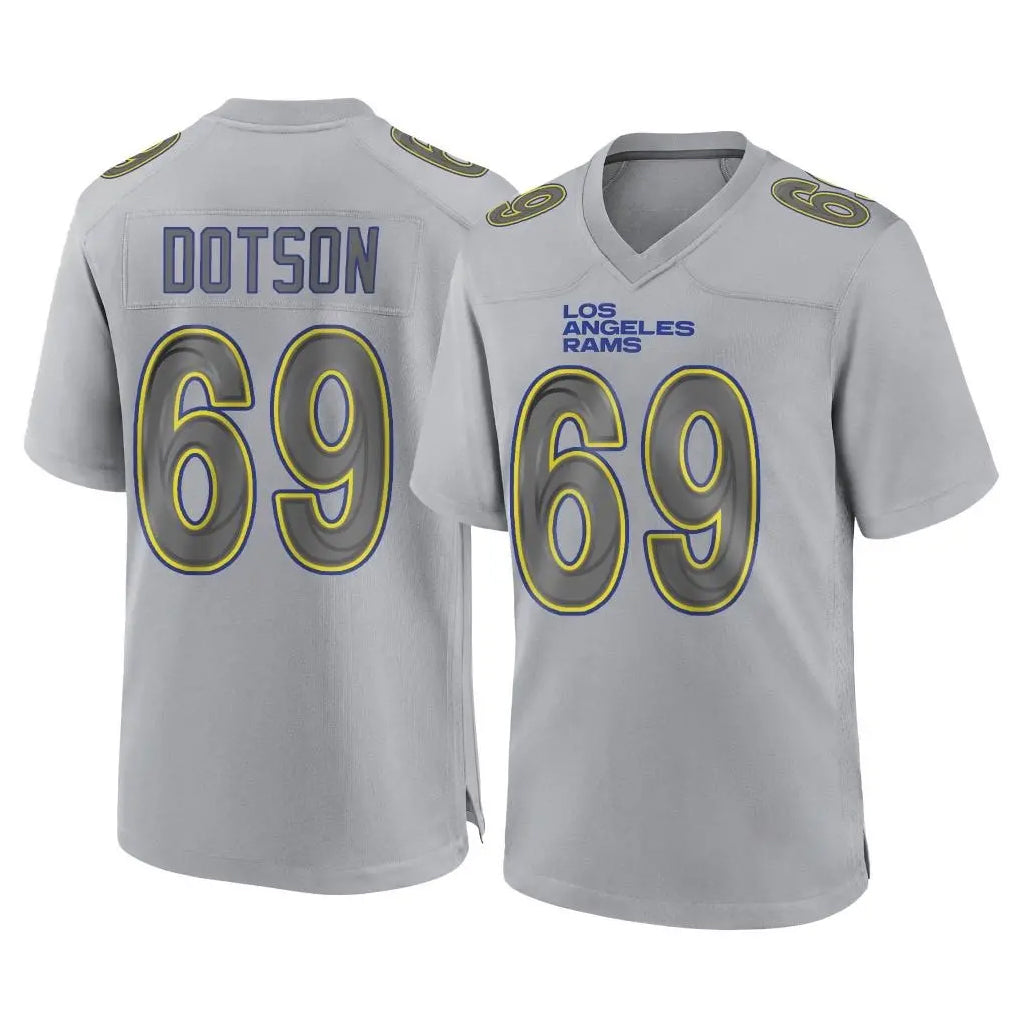 My Store LA.Rams #69 Kevin Dotson Player Gray Atmosphere Fashion Home Game Stitched Jerseys