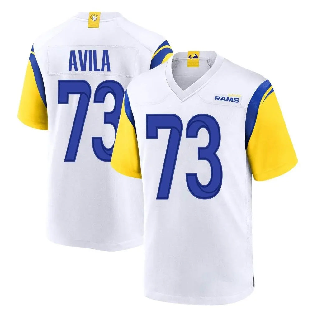 My Store LA.Rams #73 Steve Avila Player White Home Game Stitched Jerseys