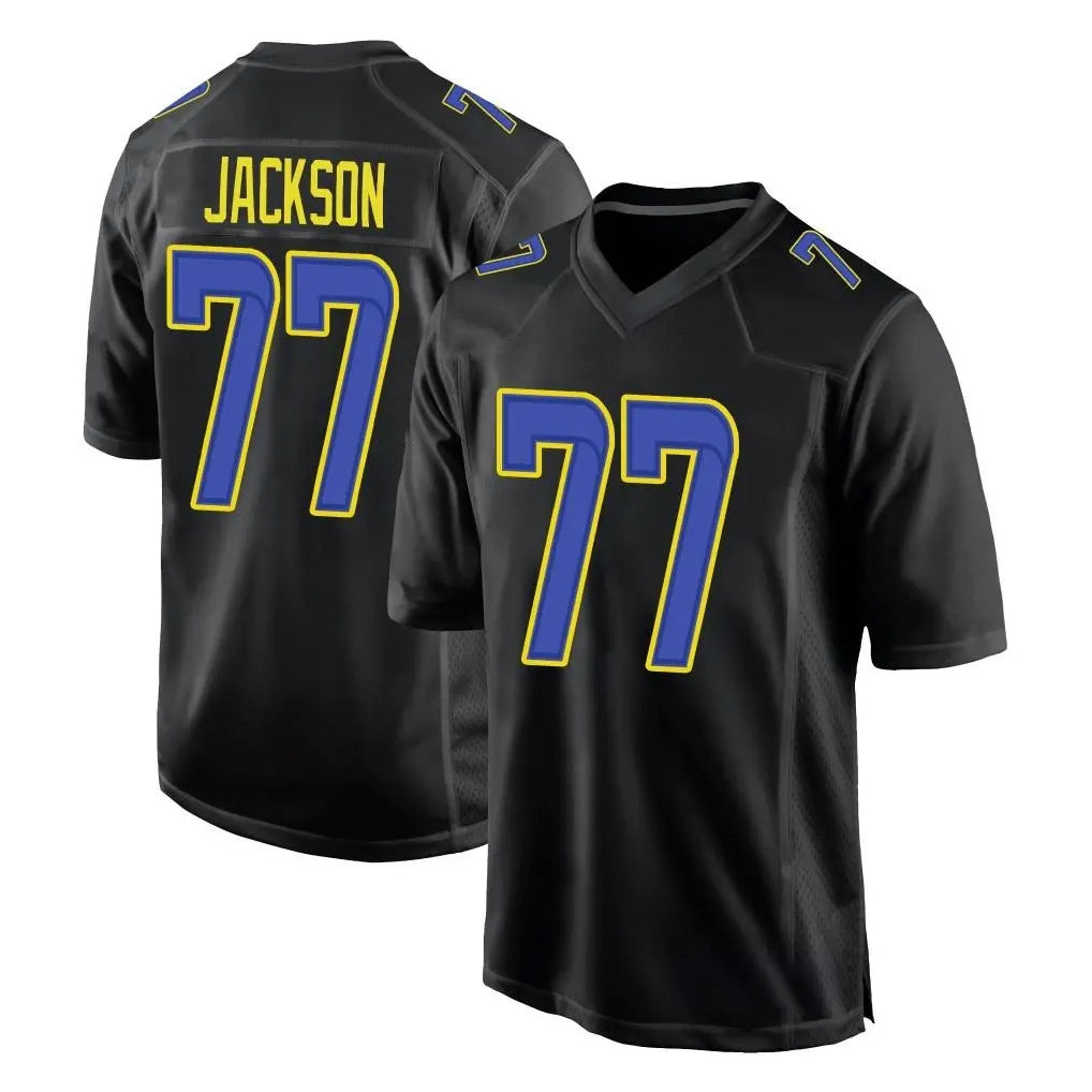 My Store LA.Rams #77 Alaric Jackson Player Black Fashion Limited Home Game Stitched Jerseys