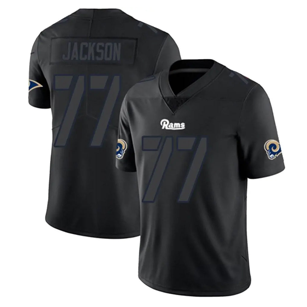 My Store LA.Rams #77 Alaric Jackson Player Black Impact Limited Home Game Stitched Jerseys