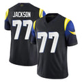 My Store LA.Rams #77 Alaric Jackson Player Black Midnight Rivalries Collection Limited Home Game Stitched Jerseys