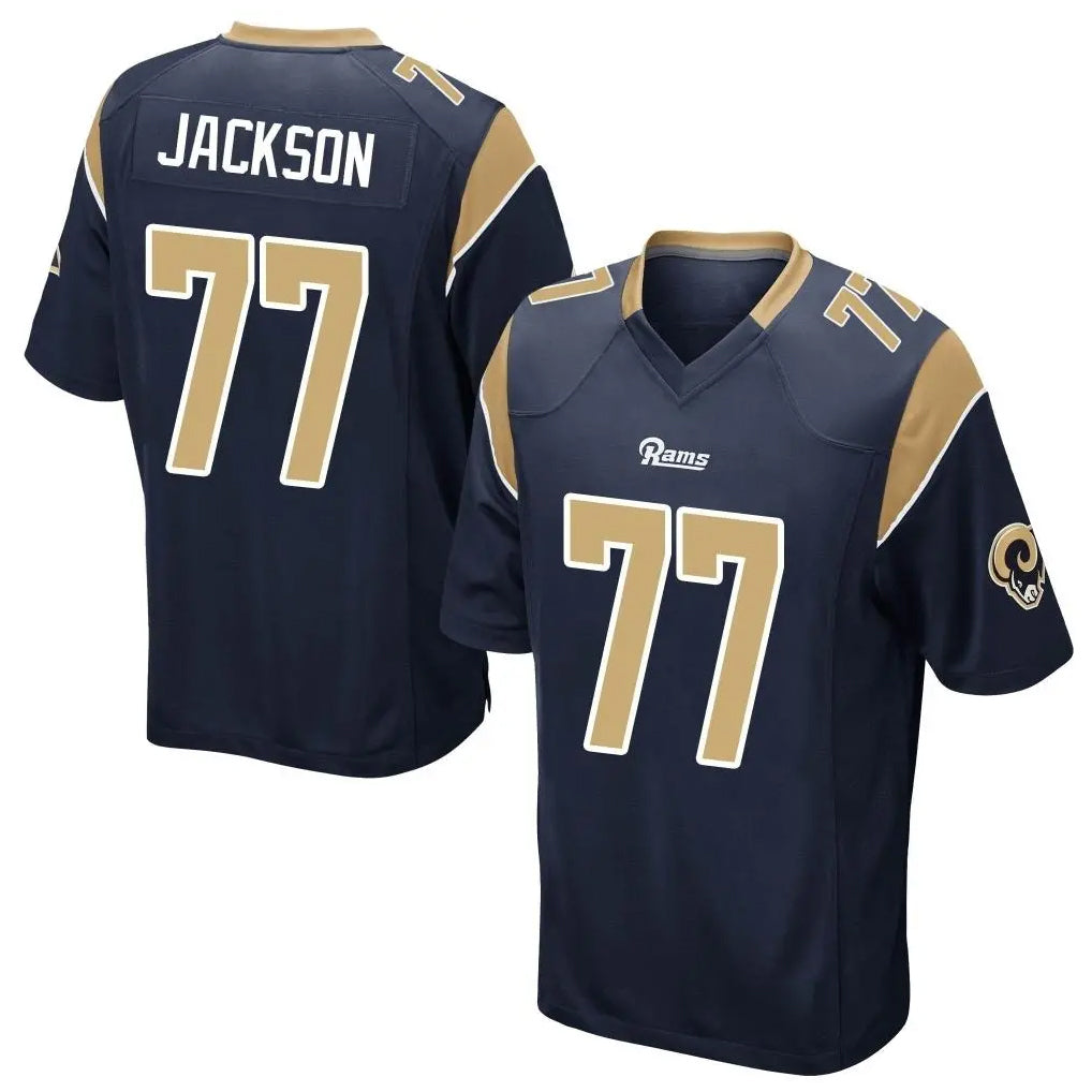 My Store LA.Rams #77 Alaric Jackson Player Navy Home Game Stitched Jerseys