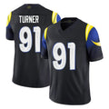 My Store LA.Rams #91 Kobie Turner Player Black Midnight Rivalries Collection Limited Home Game Stitched Jerseys