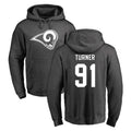 My Store LA.Rams #91 Kobie Turner Player Gray Pullover Hoodie Limited Game Stitched Jerseys