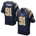 My Store LA.Rams #91 Kobie Turner Player Navy Home Game Stitched Jerseys