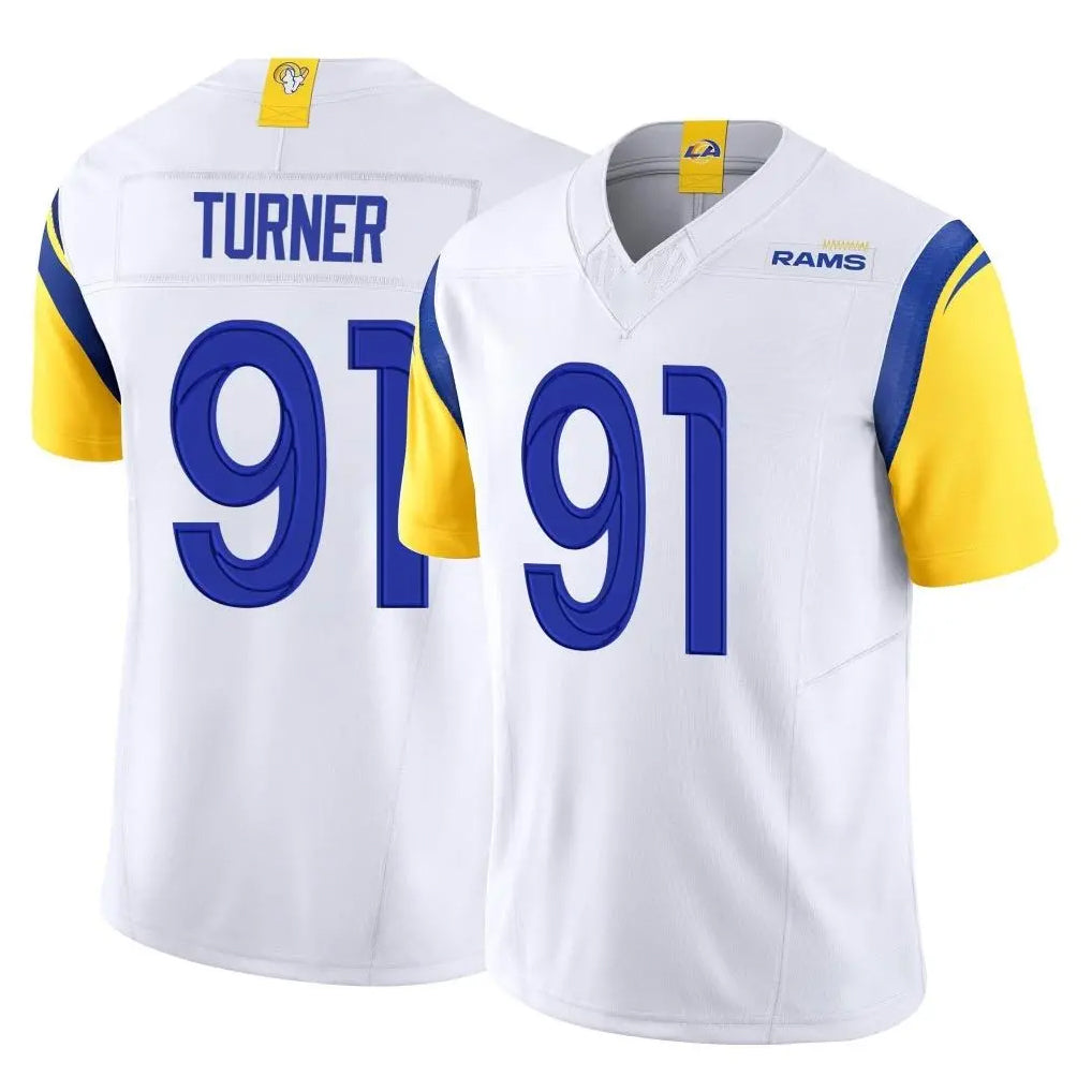 My Store LA.Rams #91 Kobie Turner Player White Limited Vapor F.U.S.E. Home Game Stitched Jerseys