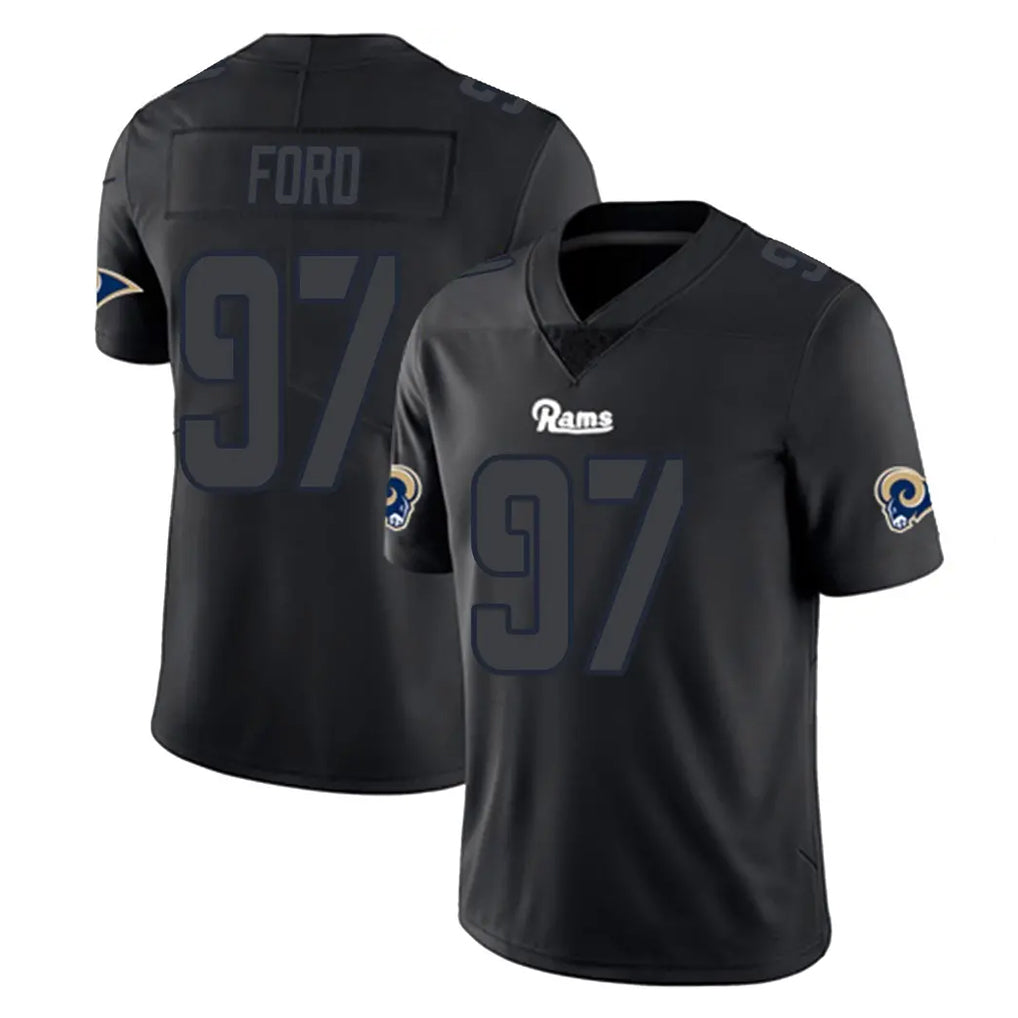 My Store LA.Rams #97 Poona Ford Player Black Impact Limited Home Game Stitched Jerseys