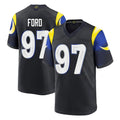 My Store LA.Rams #97 Poona Ford Player Black Midnight Rivalries Collection Home Game Stitched Jerseys