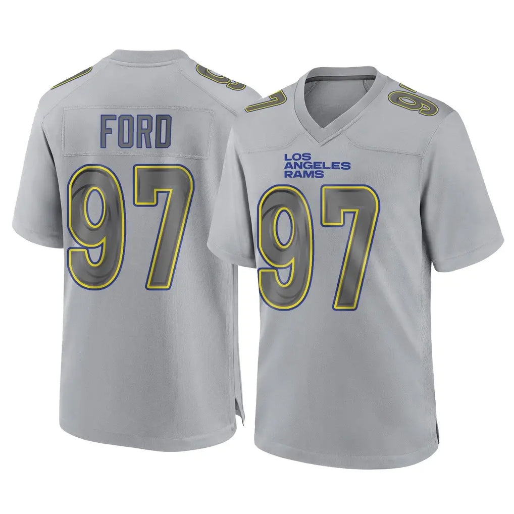 My Store LA.Rams #97 Poona Ford Player Gray Atmosphere Fashion Home Game Stitched Jerseys