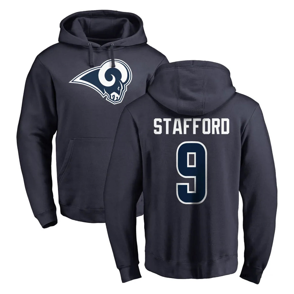 My Store LA.Rams #9 Matthew Stafford Player Navy Pullover Hoodie Limited Game Stitched Jerseys