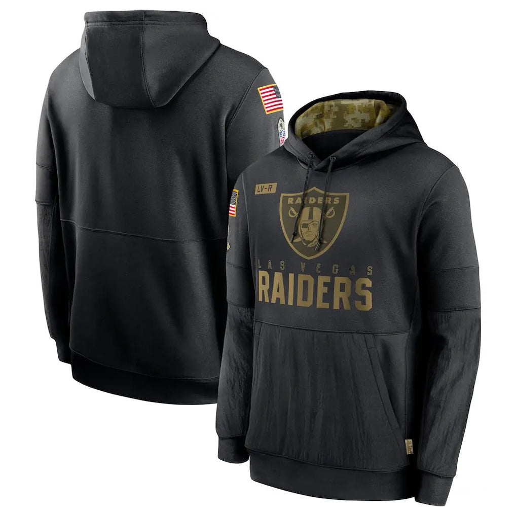 My Store LV.Raiders Black Salute to Service Hoodies Limited Game Blank Player Stitched Jerseys