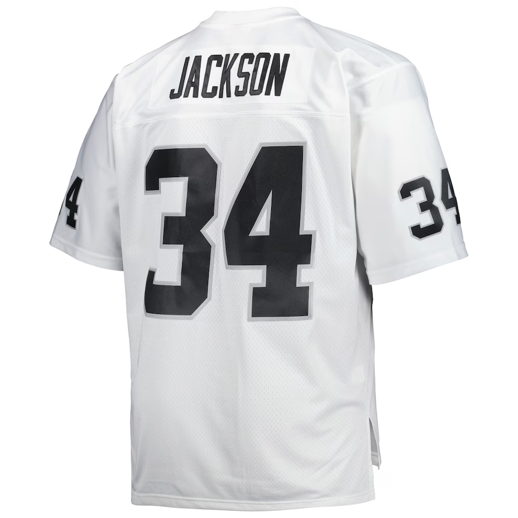 My Store LV.Raiders #34 Bo Jackson Mitchell & Ness White Big & Tall 1988 Retired Player Replica Puhic Stitched Jerseys