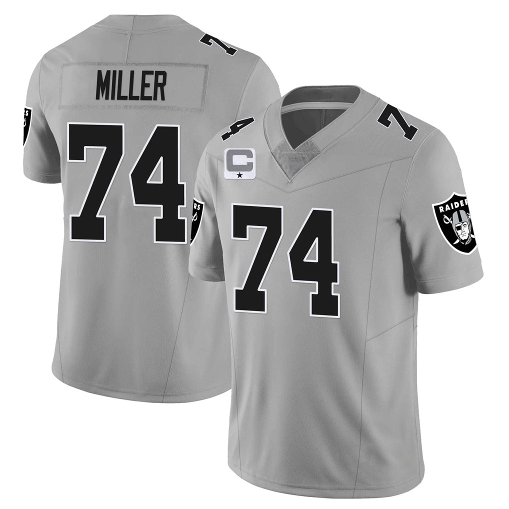 My Store LV.Raiders #74 Kolton Miller Player Gray Vapor Limited Home Game Stitched Jerseys