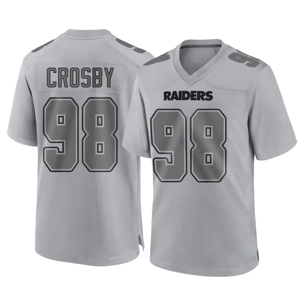 My Store LV.Raiders #98 Maxx Crosby Player Gray Atmosphere Fashion Limited Game Stitched Jerseys