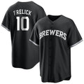 My Store M.Brewers #10 Sal Frelick Player Black Game Home Stitched Jerseys
