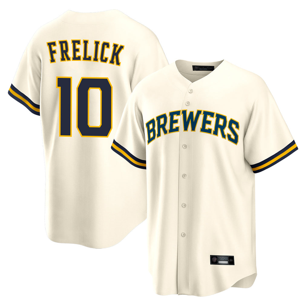 My Store M.Brewers #10 Sal Frelick Player Cream Home Game Stitched Jerseys