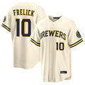 My Store M.Brewers #10 Sal Frelick Player Cream Home Limited Stitched Jerseys