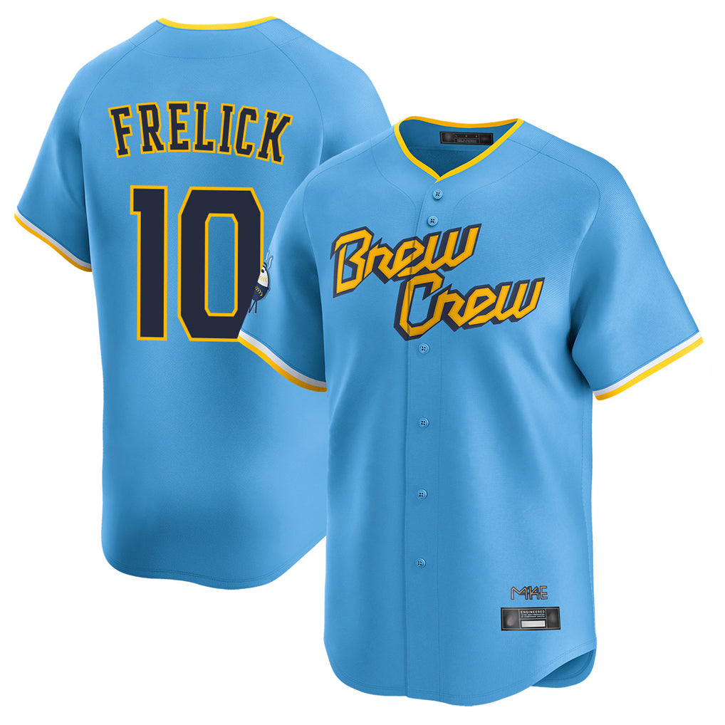 My Store M.Brewers #10 Sal Frelick Player Light Blue City Connect Home Limited Stitched Jerseys