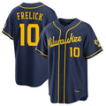 My Store M.Brewers #10 Sal Frelick Player Navy Home Stadium Game Stitched Jerseys