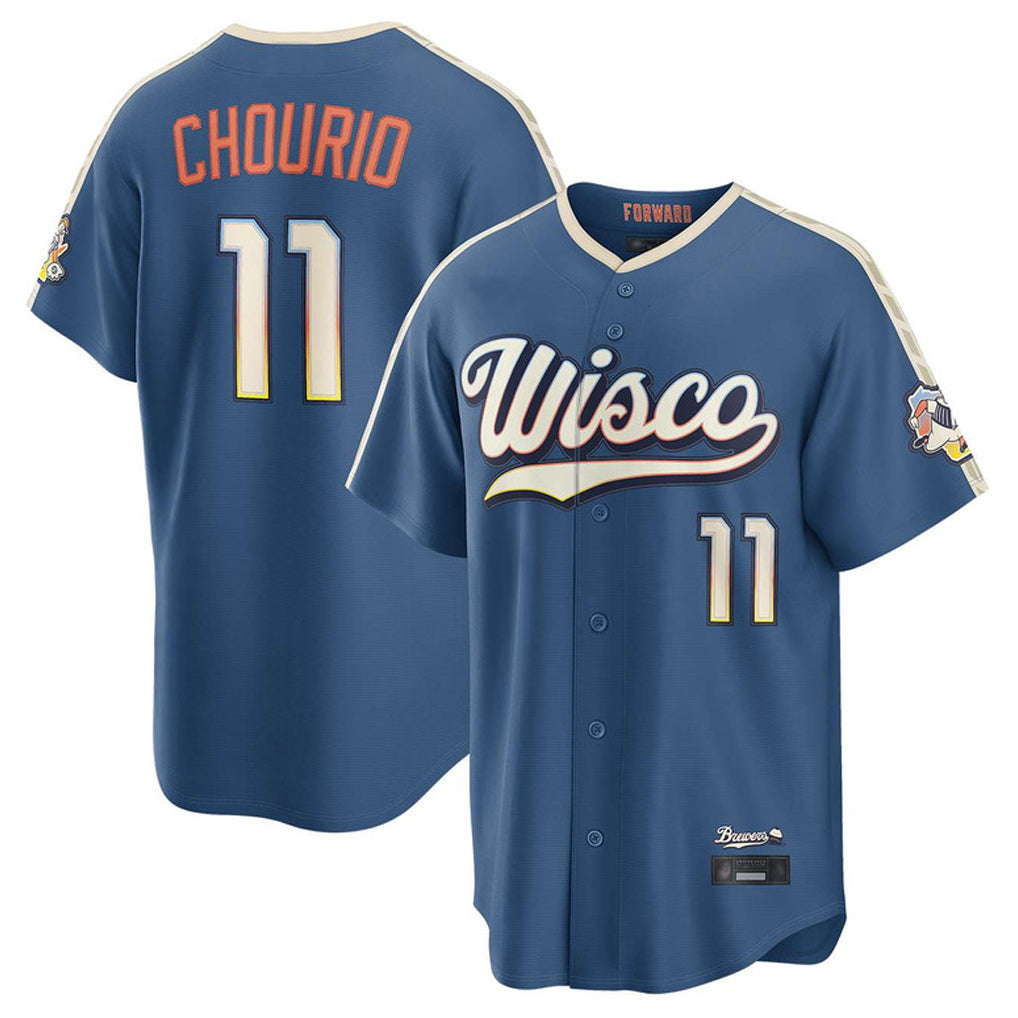 My Store M.Brewers #11 Jackson Chourio Player Blue 2026 City Connect Home Game Stitched Jerseys