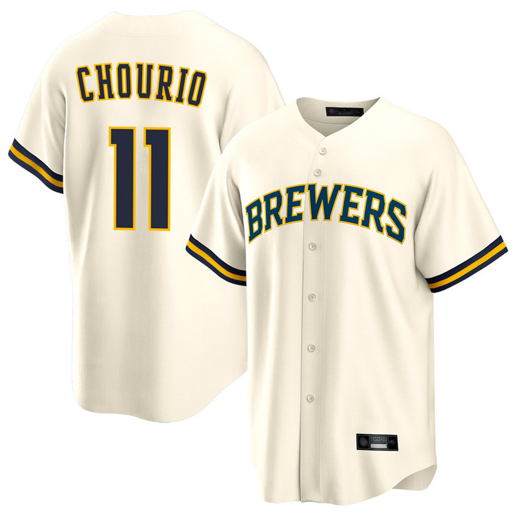 My Store M.Brewers #11 Jackson Chourio Player Cream Home Game Stitched Jerseys