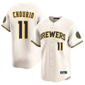 My Store M.Brewers #11 Jackson Chourio Player Cream Home Limited Game Stitched Jerseys