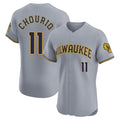 My Store M.Brewers #11 Jackson Chourio Player Gray Home Limited Elite Stitched Jerseys