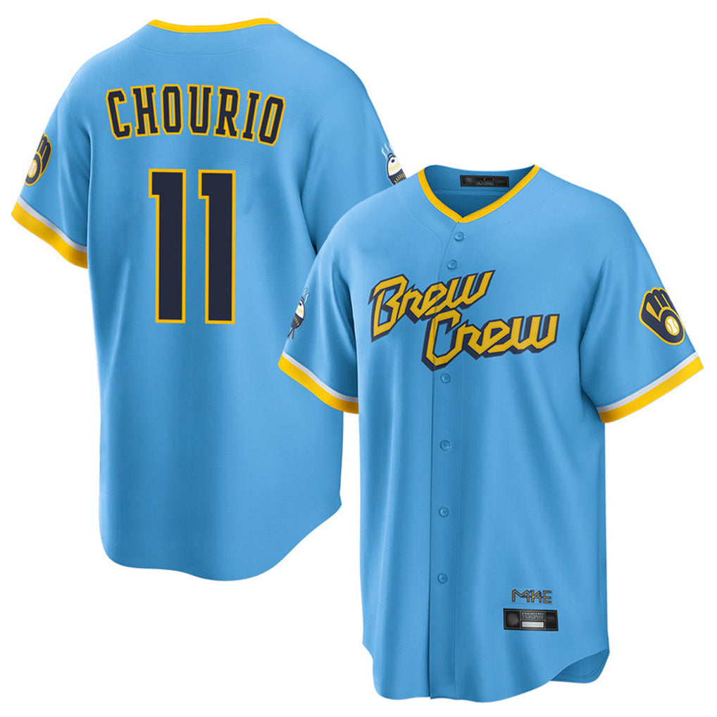 My Store M.Brewers #11 Jackson Chourio Player Light Blue City Connect Home Game Stitched Jerseys