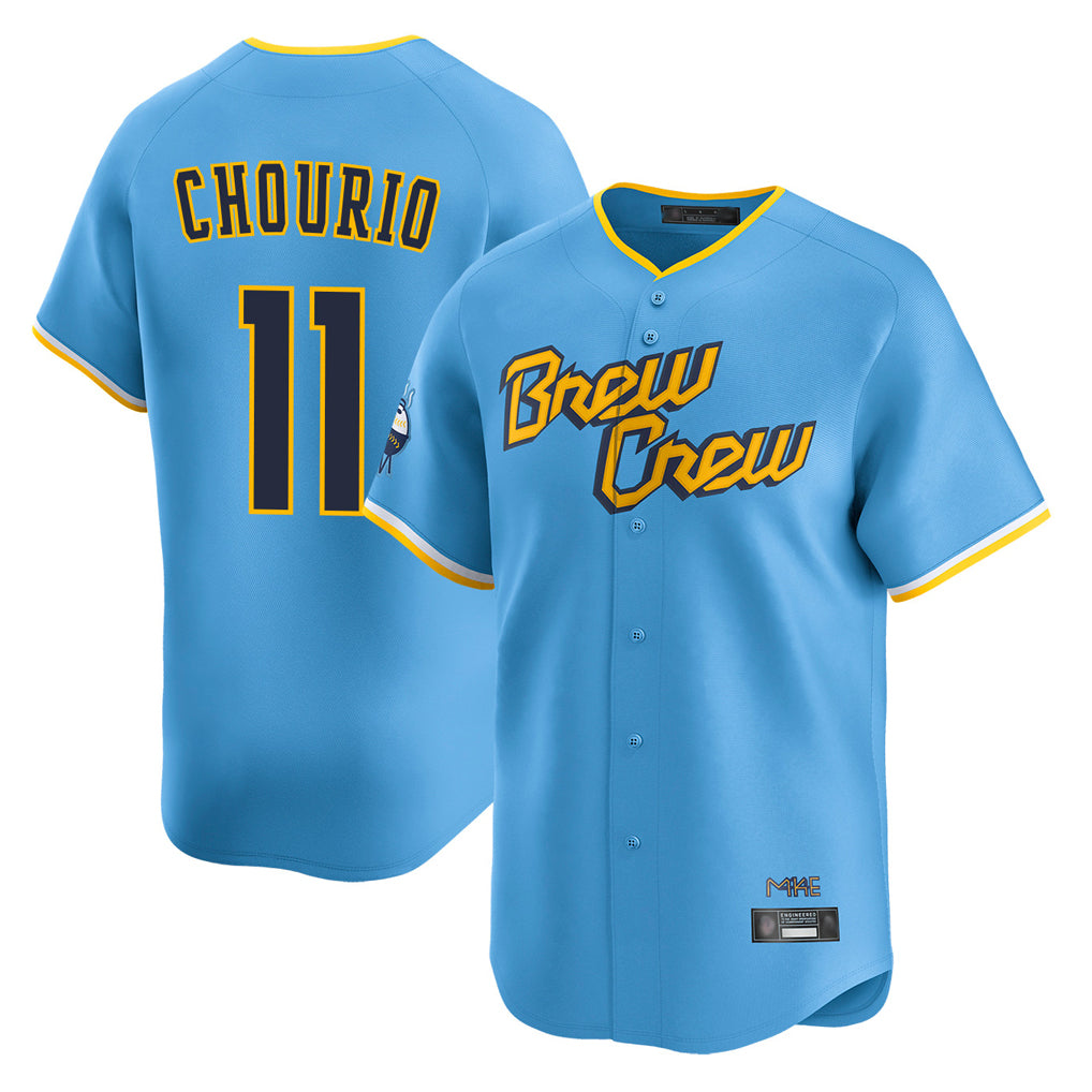 My Store M.Brewers #11 Jackson Chourio Player Light Blue City Connect Home Limited Stitched Jerseys