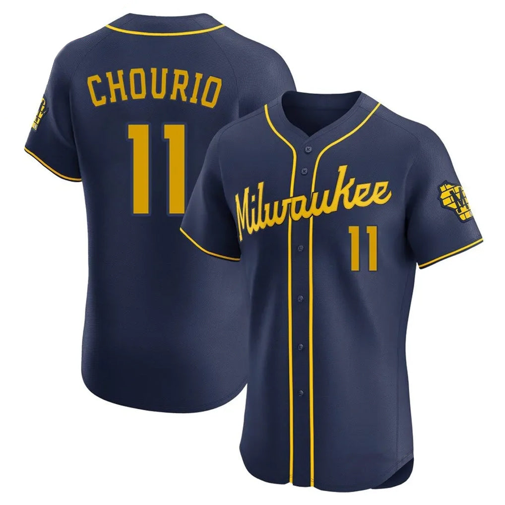 My Store M.Brewers #11 Jackson Chourio Player Navy Home Limited Elite Stitched Jerseys