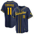My Store M.Brewers #11 Jackson Chourio Player Navy Home Stadium Game Stitched Jerseys