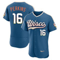 My Store M.Brewers #16 Blake Perkins Player Blue 2026 City Connect Home Limited Elite Stitched Jerseys
