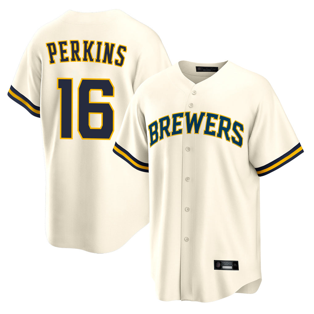 My Store M.Brewers #16 Blake Perkins Player Cream Home Game Stitched Jerseys