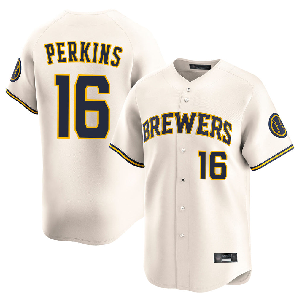 My Store M.Brewers #16 Blake Perkins Player Cream Home Limited Game Stitched Jerseys